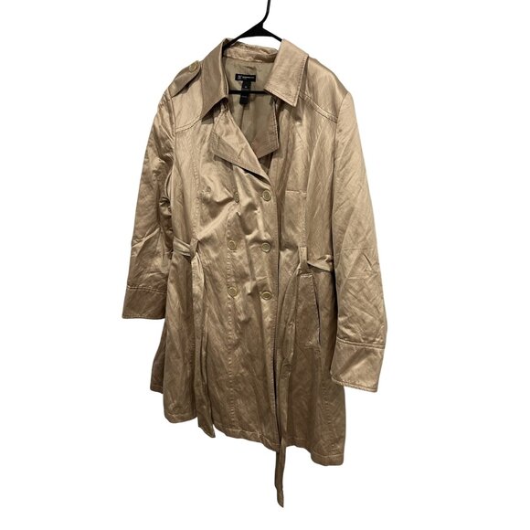 INC International Concepts Womens Double-Breasted Trench Coat Size 2X - Picture 3 of 8